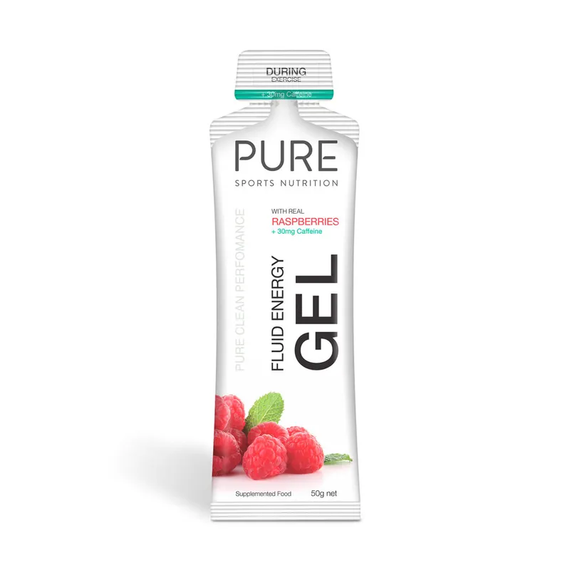 Pure Fluid Energy Gel 50g Raspberry with Caffeine